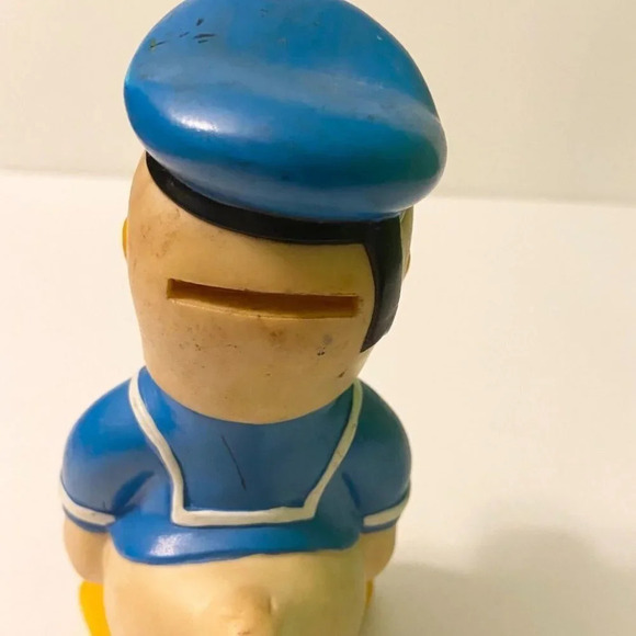 Vintage Donald Duck Coin  Bank 6 Inch Tall Figure Missing Bottom Stopper - Picture 12 of 12